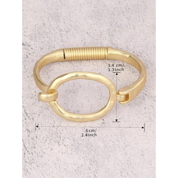 Gold Copper Cuff Bracelet Women Beaded Stackable Boho Jewelry Gift - Picture 4 of 8